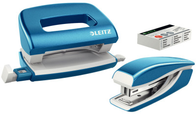 LEITZ Kit mini agrafeuse et perforateur Nexxt WOW, jaune