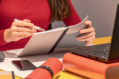 sigel Carnet de notes, A5, pointillé, 400 pages, corail