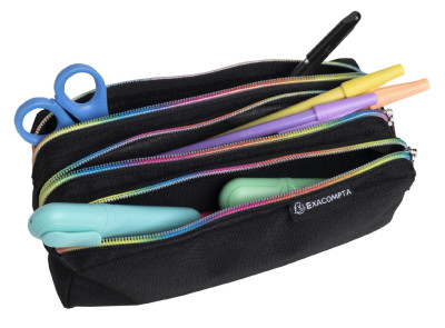 EXACOMPTA Trousse Rainbow, polyester, 3 compartiments