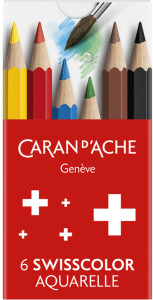 CARAN D'ACHE 1/2 Crayons de couleur Swisscolor Aquarelle