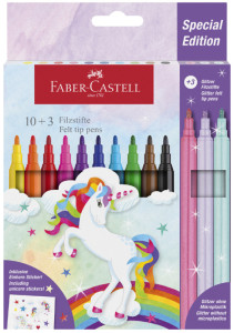 FABER-CASTELL Feutre licorne, étui carton 18+6