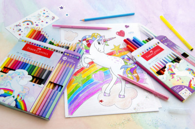 FABER-CASTELL Feutre licorne, étui carton 18+6
