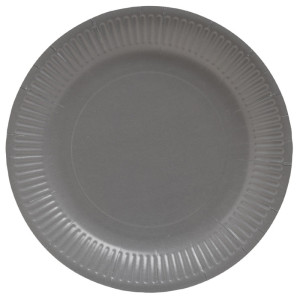PROnappe Assiette en carton, rond, 230 mm, noir