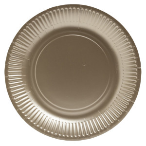 PROnappe Assiette en carton, rond, 230 mm, noir