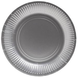 PROnappe Assiette en carton, rond, 230 mm, noir