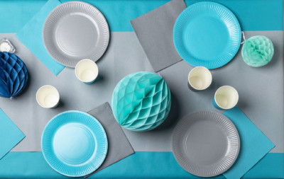 PROnappe Assiette en carton, rond, 230 mm, noir