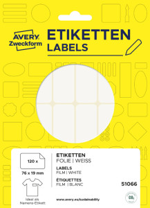 AVERY Zweckform Étiquette de nom, 76x19 mm, enlevable, blanc