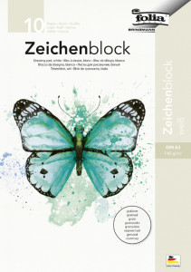 folia Bloc de dessin, 140 g/m2, A4, grainé, 20 feuilles