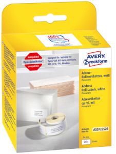AVERY Zweckform Etiquettes en rouleau, 89 x 28 mm, blanc