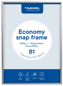 EUROPEL Cadre porte-affiche, B1, 25 mm, argent anodisé