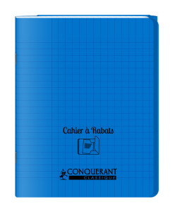CONQUERANT CLASSIQUE Cahier à rabat 240 x 320 mm, bleu