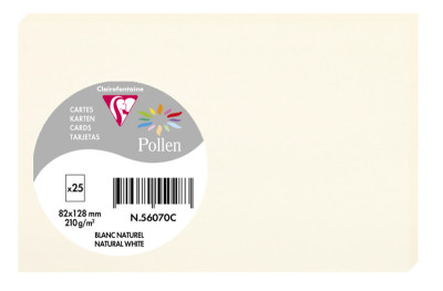 Pollen by Clairefontaine Carte 82 x 128 mm, blanc naturel
