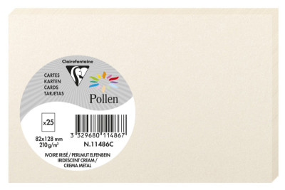 Pollen by Clairefontaine Carte 82 x 128 mm, blanc naturel