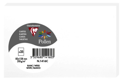 Pollen by Clairefontaine Carte 82 x 128 mm, blanc naturel