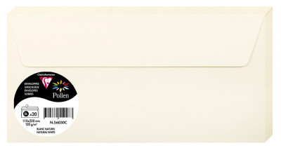 Pollen by Clairefontaine Enveloppes DL, blanc naturel