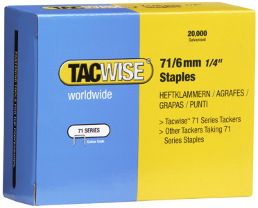 TACWISE Agrafes 71/10 mm galvanisées, 20.000 pièces