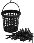 Panier à pinces à linge Plast Team SPRINGFIELD, rond, noir