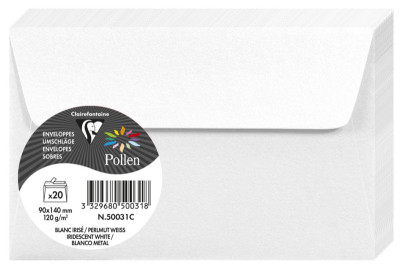 Pollen by Clairefontaine Enveloppes 90x140 mm, blanc naturel