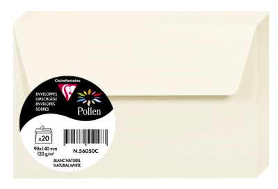 Pollen by Clairefontaine Enveloppes 90x140 mm, blanc naturel
