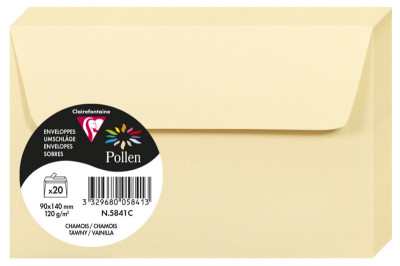 Pollen by Clairefontaine Enveloppes 90x140 mm, blanc naturel
