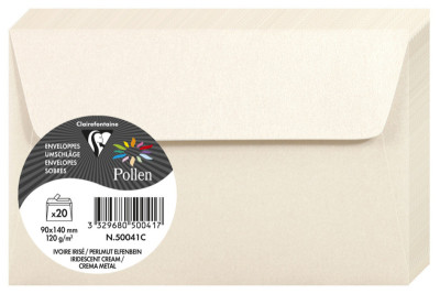 Pollen by Clairefontaine Enveloppes 90x140 mm, blanc naturel