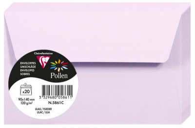 Pollen by Clairefontaine Enveloppes 90x140 mm, blanc naturel