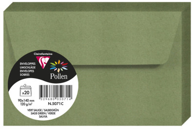 Pollen by Clairefontaine Enveloppes 90x140 mm, blanc naturel