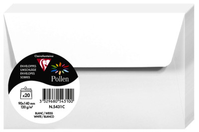 Pollen by Clairefontaine Enveloppes 90x140 mm, blanc naturel