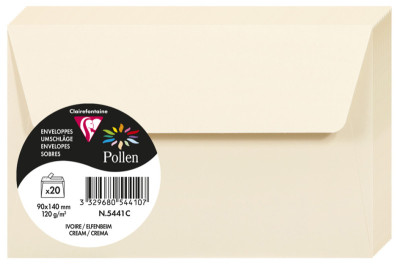Pollen by Clairefontaine Enveloppes 90x140 mm, blanc naturel