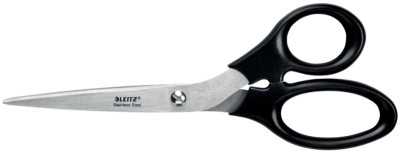 LEITZ Ciseaux, longueur: 200 mm, rond, noir