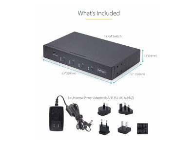 Startech : 4-PORT KEYBOARD/MOUSE SWITCH - MOUSE ROAMING KM/USB SWITCH