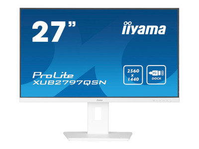 Iiyama : IIYAMA XUB2797QSN-W1 27IN IPS LCD (WHITE BEZEL) USB-C DOCK DIS