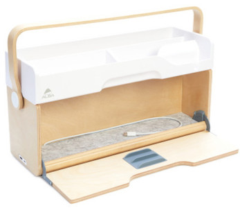 ALBA Module de rangement portable ERGOBOX, hêtre/blanc