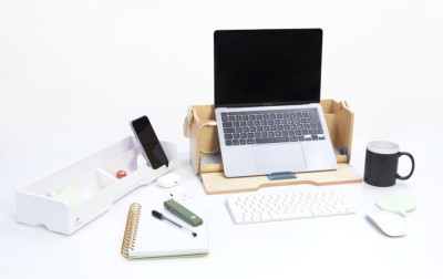 ALBA Module de rangement portable ERGOBOX, hêtre/blanc