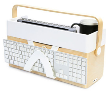 ALBA Module de rangement portable ERGOBOX, hêtre/blanc