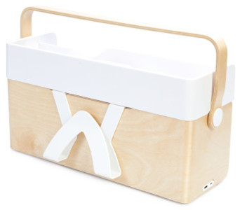 ALBA Module de rangement portable ERGOBOX, hêtre/blanc
