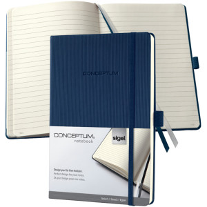 sigel Carnet de notes Conceptum, A5, quadrillé, bleu