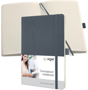 sigel Carnet de notes Conceptum, A5, quadrillé, bleu