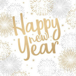 PAPSTAR Serviette à motif réveillon PAPSTAR Serviette à motif réveillon