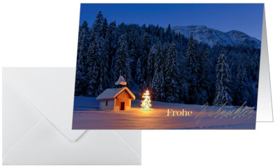 Carte de Noël Sigel « Chapelle de Noël », A6 horizontal (A5)