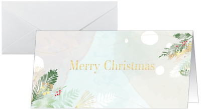 Carte de Noël Sigel « Aquarelle Forêt de Noël », DIN long