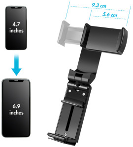 LogiLink Smartphone-Ständer, faltbar & klemmbarer, schwarz