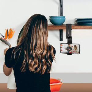 LogiLink Smartphone-Ständer, faltbar & klemmbarer, schwarz