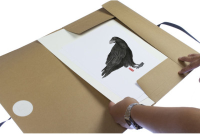 kangaro Carton à dessin Kraft, A3, carton, avec ruban