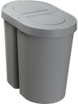 plast team Abfalltrenner SEATTLE DUO, 2 x 25 Liter, silber plast team Abfalltrenner SEATTLE DUO, 2 x 25 Liter, silber