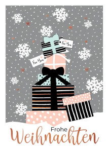 Carte de Noël Cactus « Cadeaux pastel »