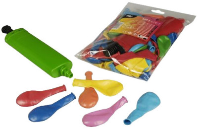 Ballons PAPSTAR avec pompe, couleurs assorties