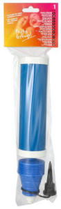 Pompe à ballon PAPSTAR, longueur : 275 mm, bleu