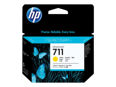 HP cartouche encre 711 Jaune 3 pack 29 ml