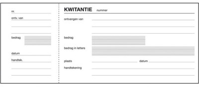 Expres Kwitantieboek, 205 x 84 mm, 100 vel